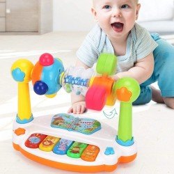 Baby Piano Toys: Kids Rotating Music Piano Keyboard with Light and Sound, Musical Toys for Toddlers, Early Educational Music Toy