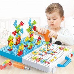 Boys' 3D Puzzle Tool Set for Imaginative Play: Drill, Screw, and Nut Toys